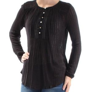 Black Long sleeve Lacey button up